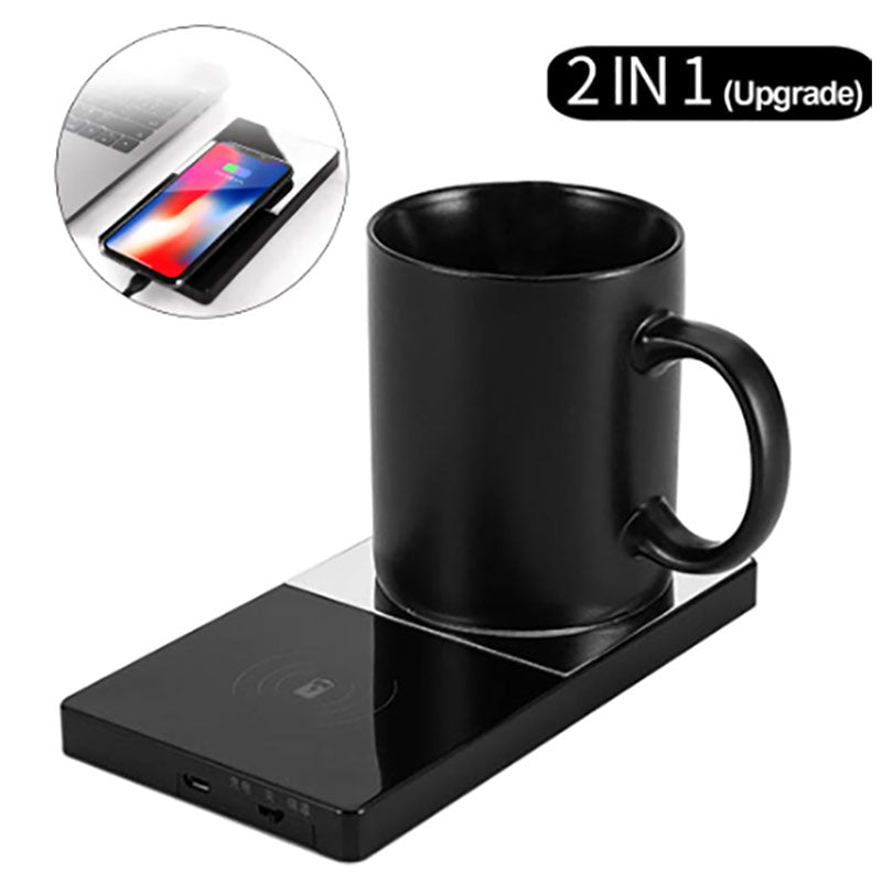 Chauffe tasse & chargeur 2 en 1 idéal pour bureau